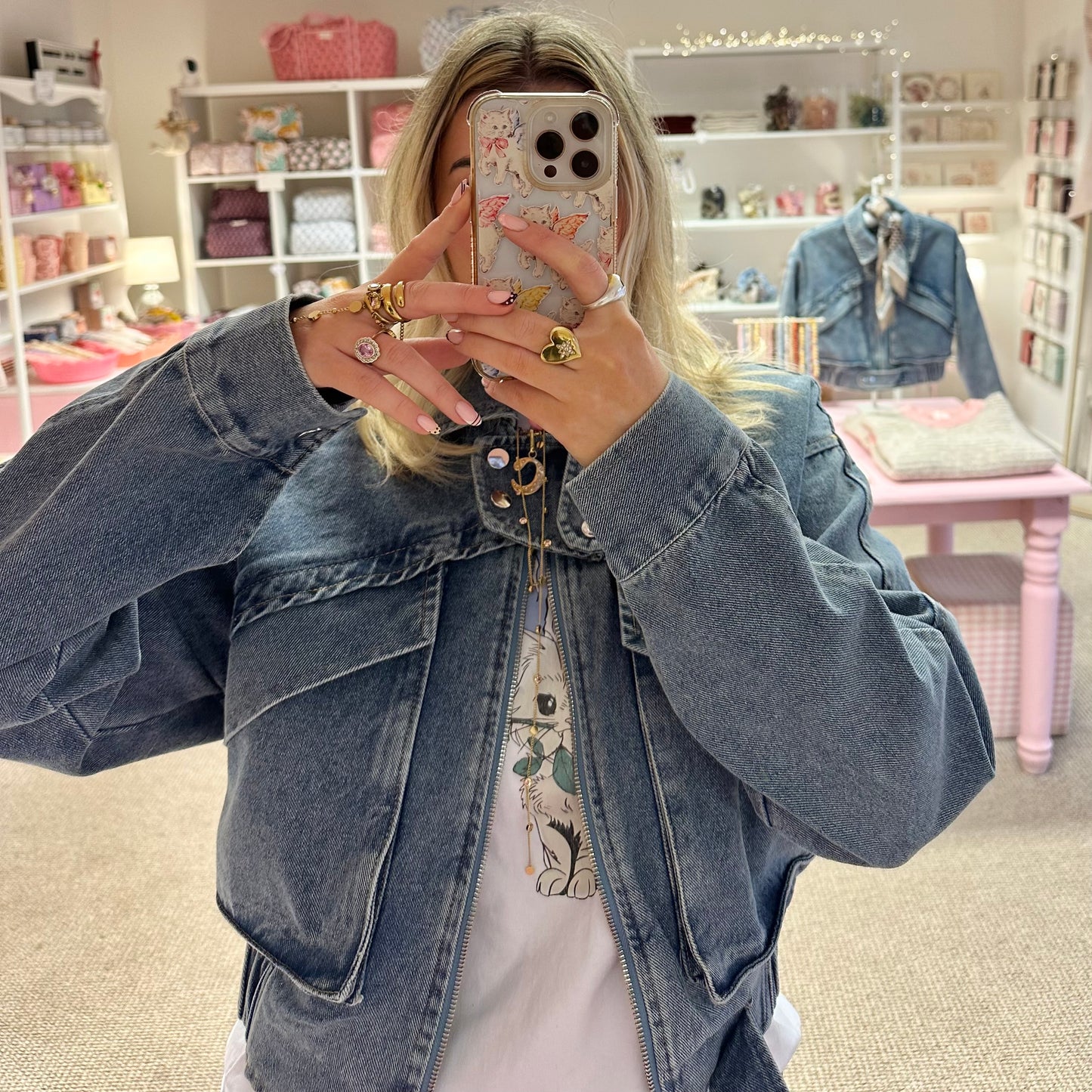 ✨ Denim Oversize Bomber Jacket