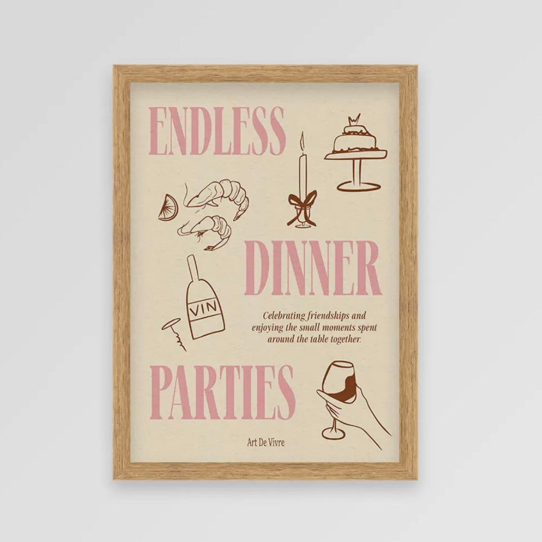 ‘Endless Dinner Parties’ A4 Print