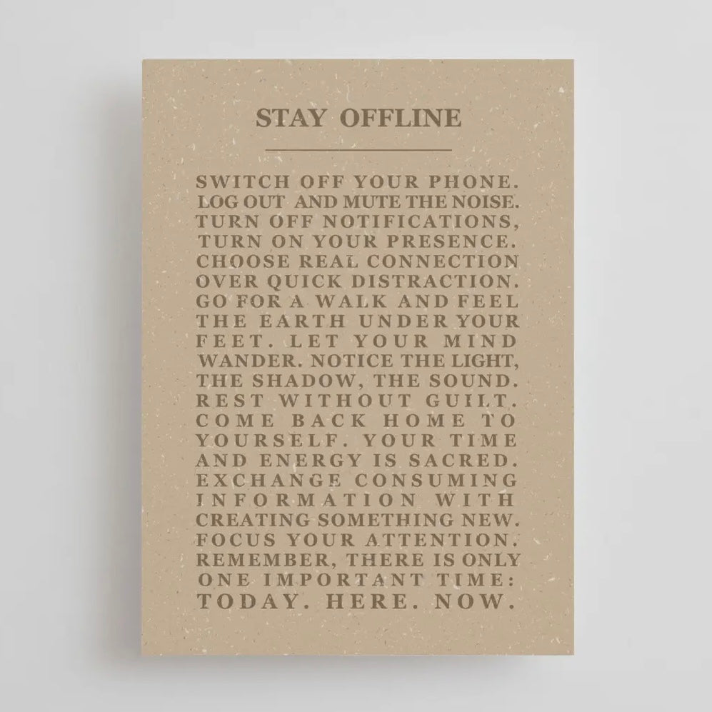 ‘Stay Offline’ Affirmation Postcard