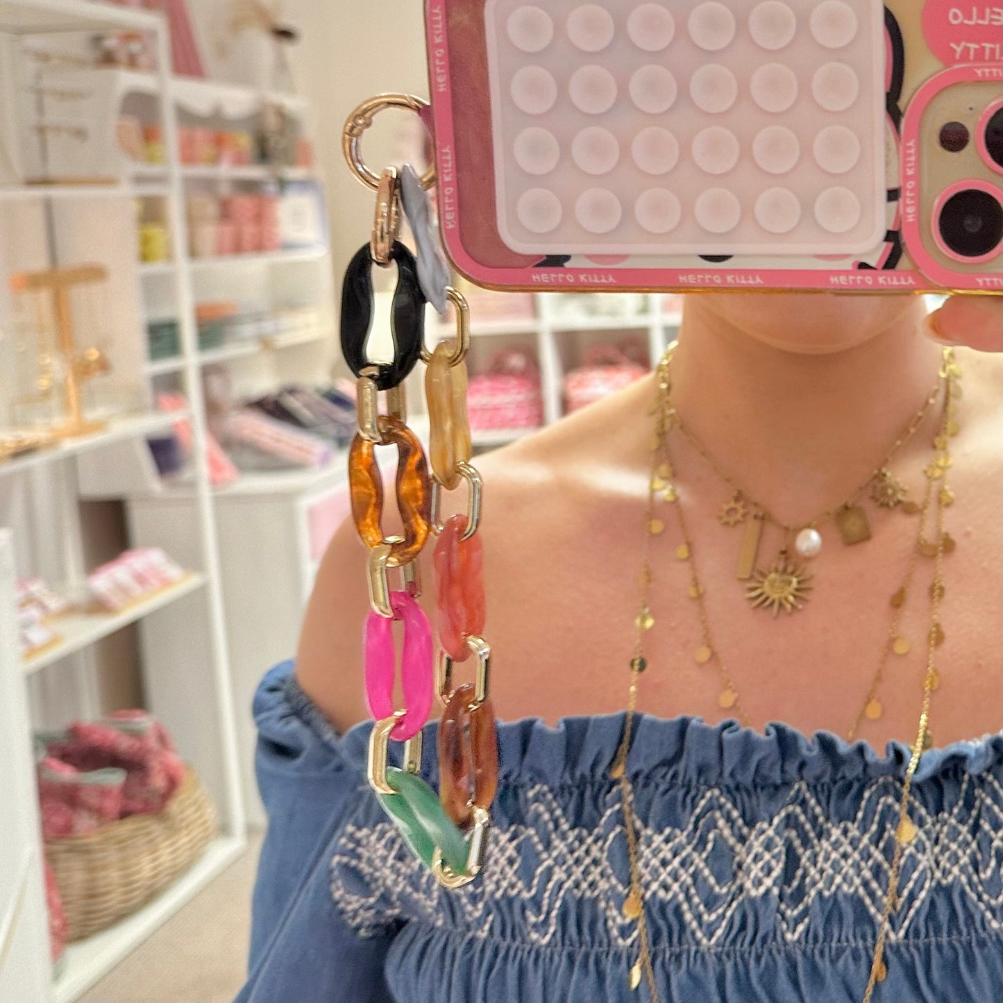 Multicolour Resin Phone Strap/Bracelet