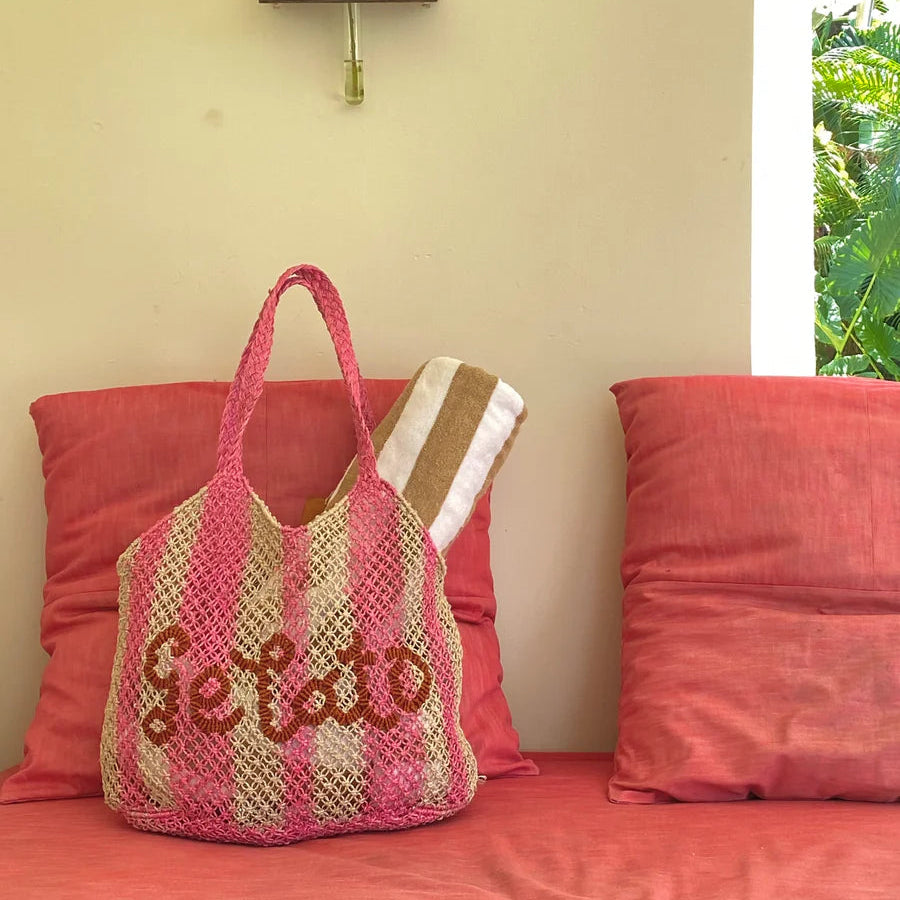 'Gelato' The Jacksons Jute Large Bag With Long Strap