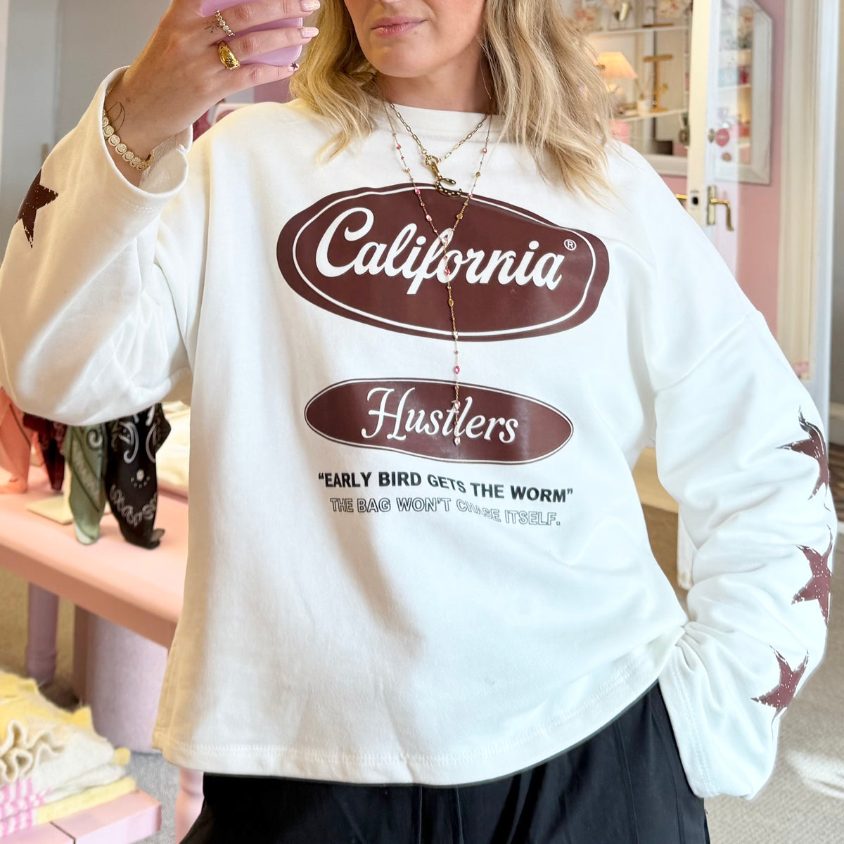 'California' Printed Long Sleeve Sweatshirt Style T-Shirt