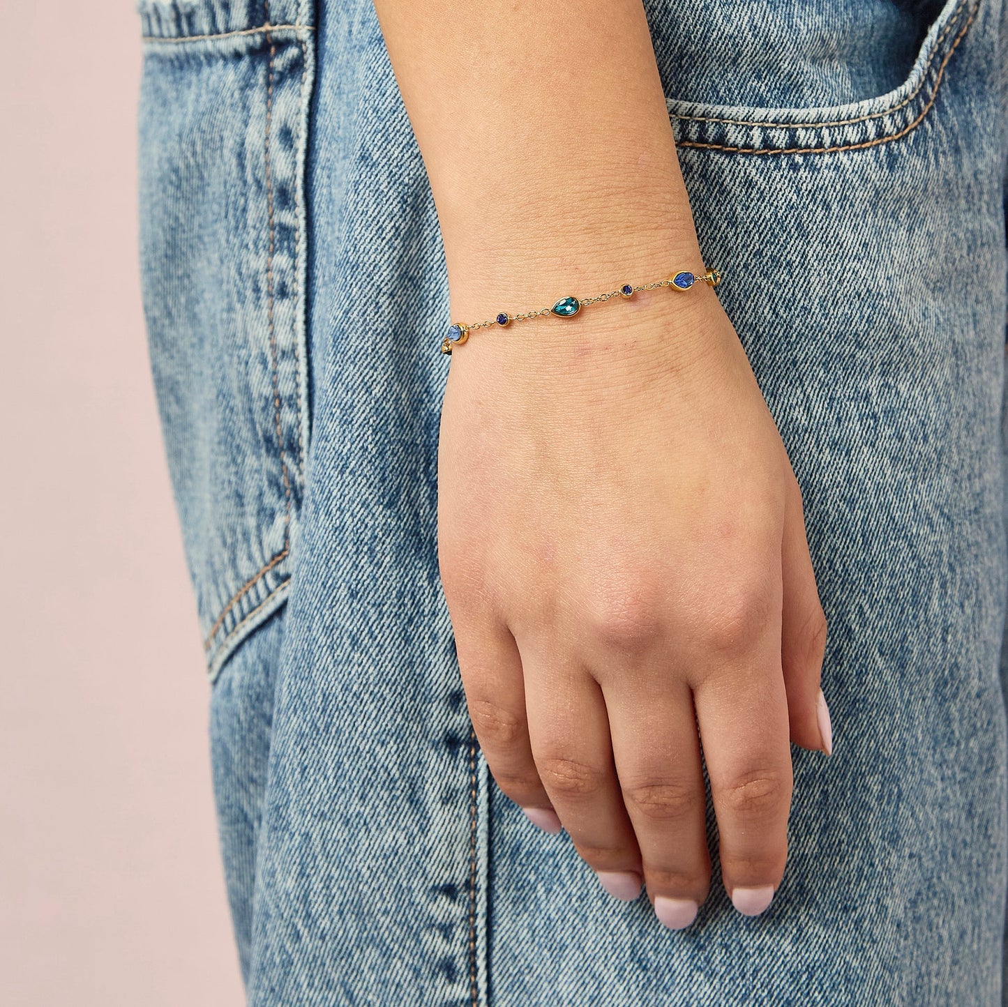 Bijoux De Mimi 'Beatrice' Blue Gold Bracelet