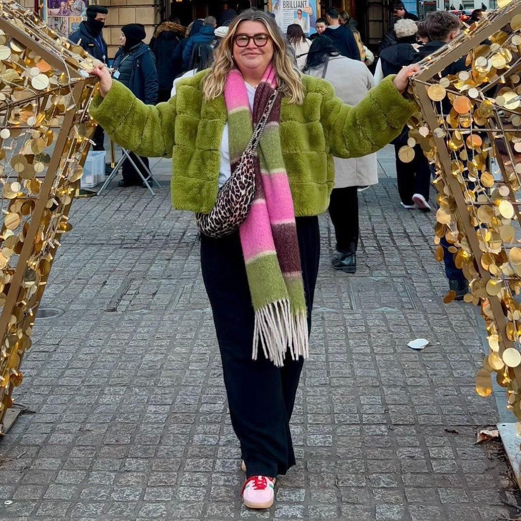 Pink & Green Extra Large Blanket Scarf