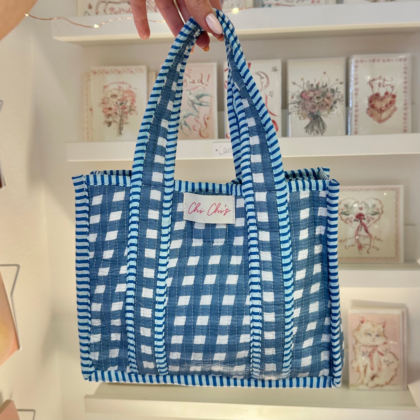 💙 Blue Mini Gingham Bag