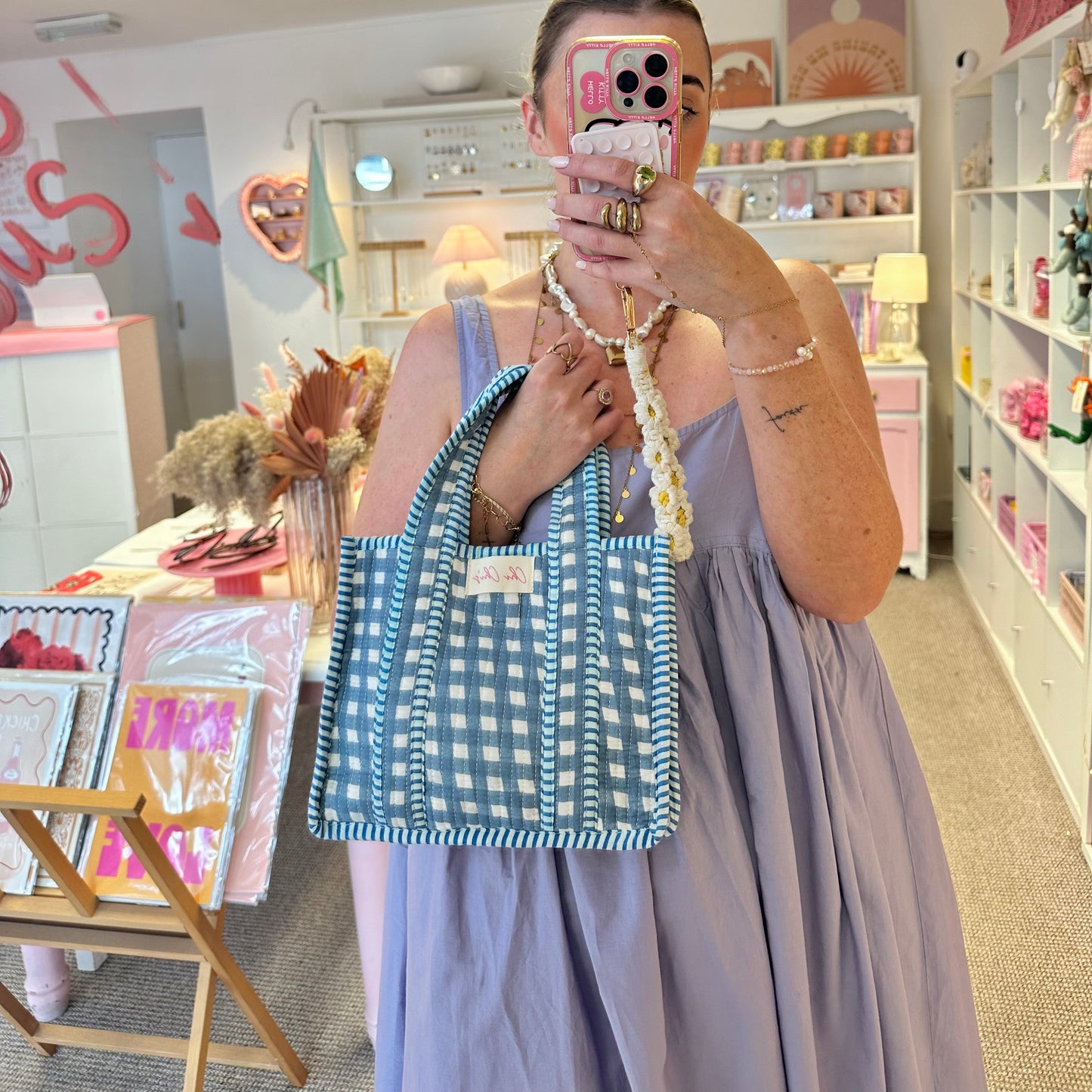 💙 Blue Mini Gingham Bag