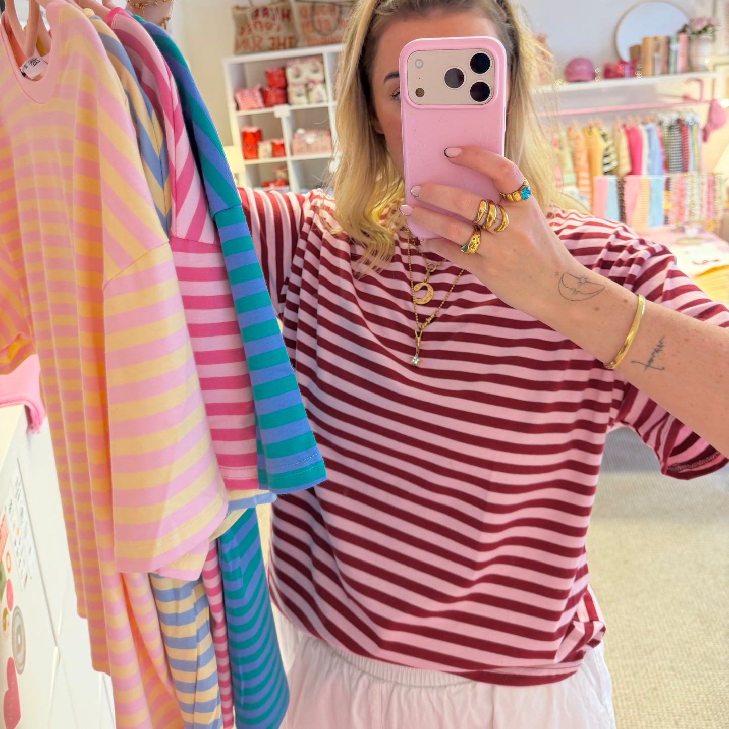 💕NEW💕 Short Sleeve Cotton Stripey T-Shirts (5 Colour-Ways)