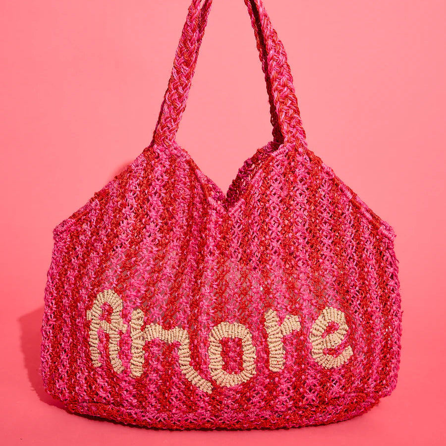 'Amore' The Jacksons Jute Large Bag With Long Strap