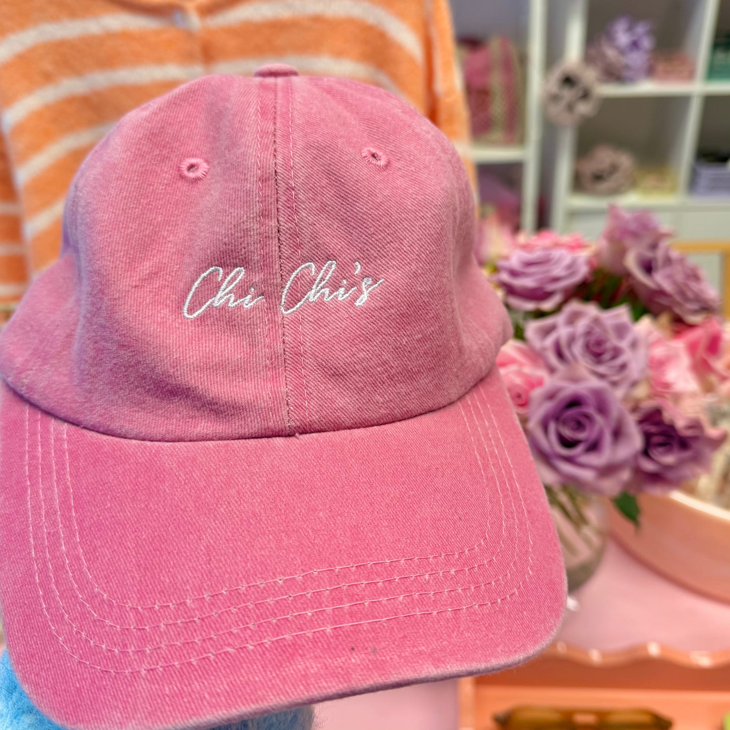 'Chi Chi's' Hello Gorgeous Pink Embroidered Cap 💖