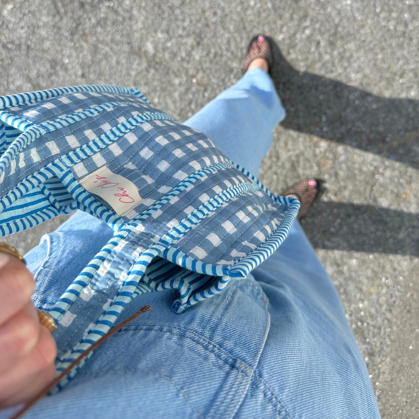 💙 Blue Mini Gingham Bag