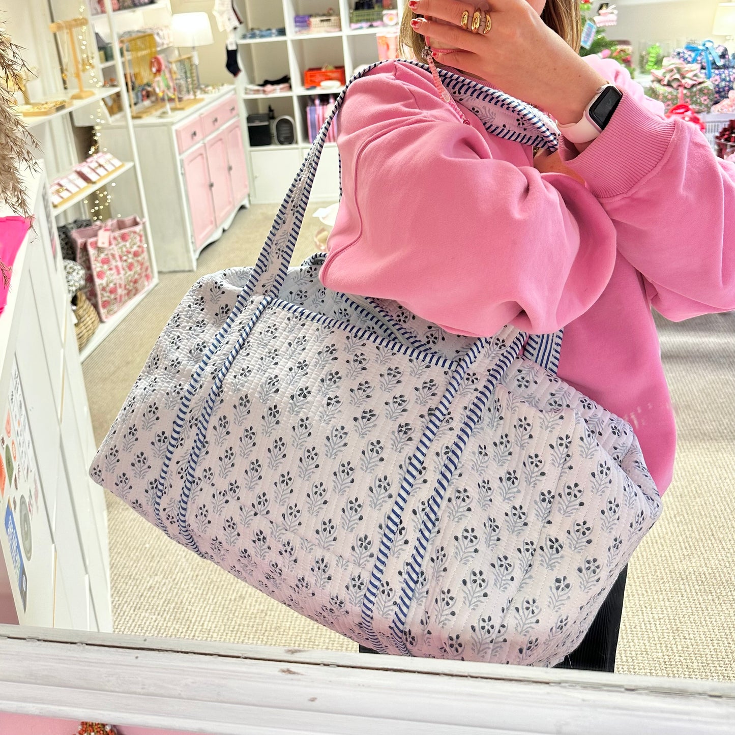 Quilted Cotton Weekend/Duffel Bag (2 colour ways)