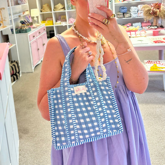 💙 Blue Mini Gingham Bag
