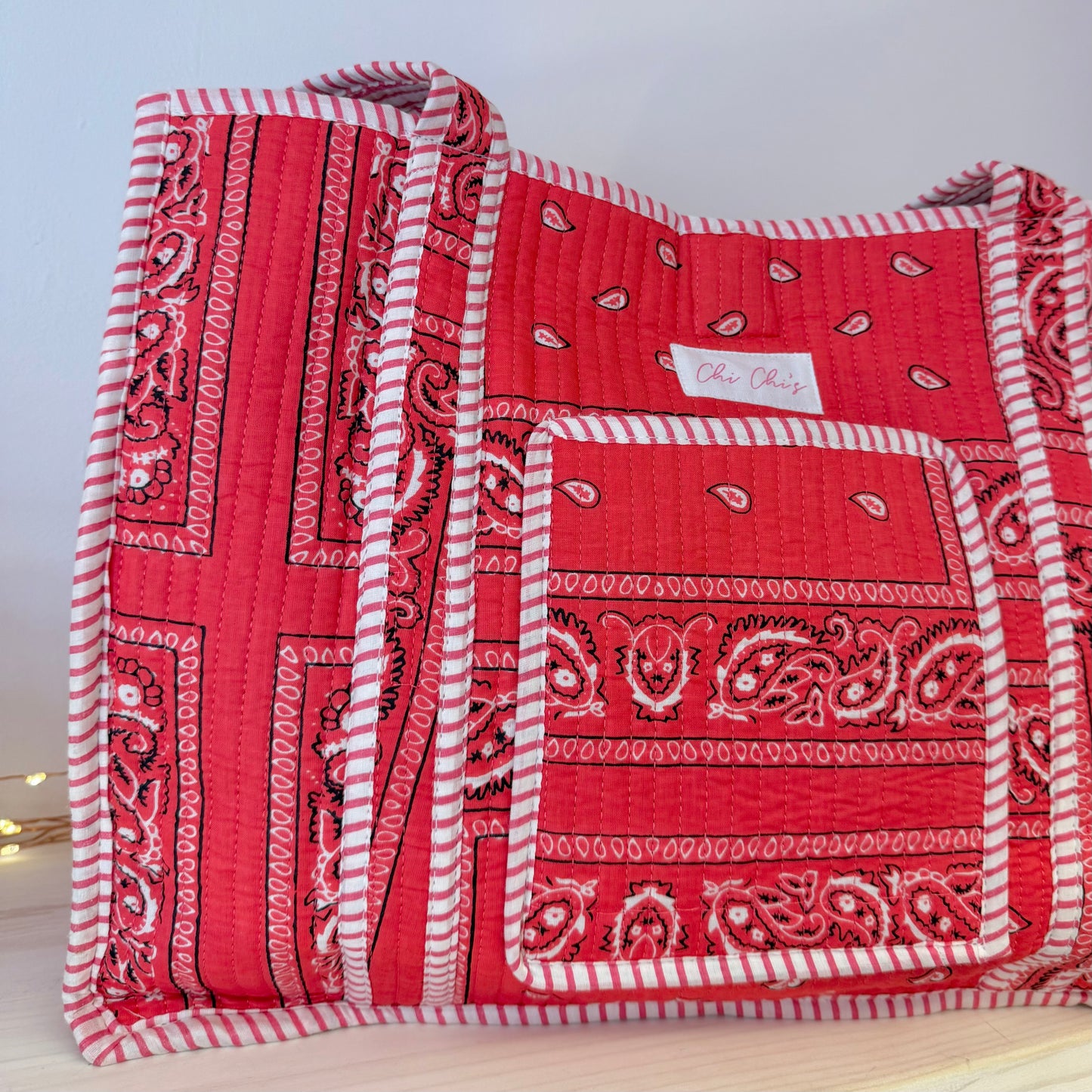 Chi Chi’s Red Bandana Print Tote Bag ❤️
