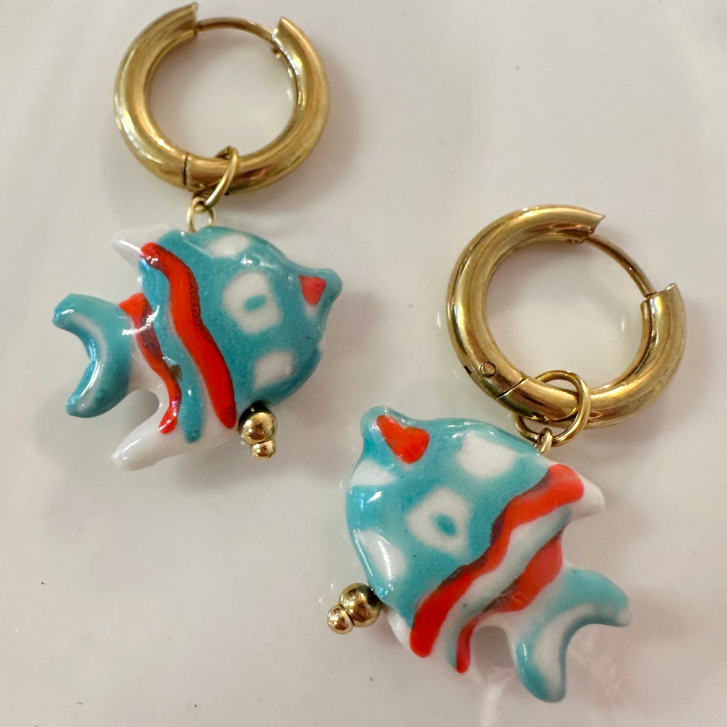 Mini Hoop With Ceramic Fish