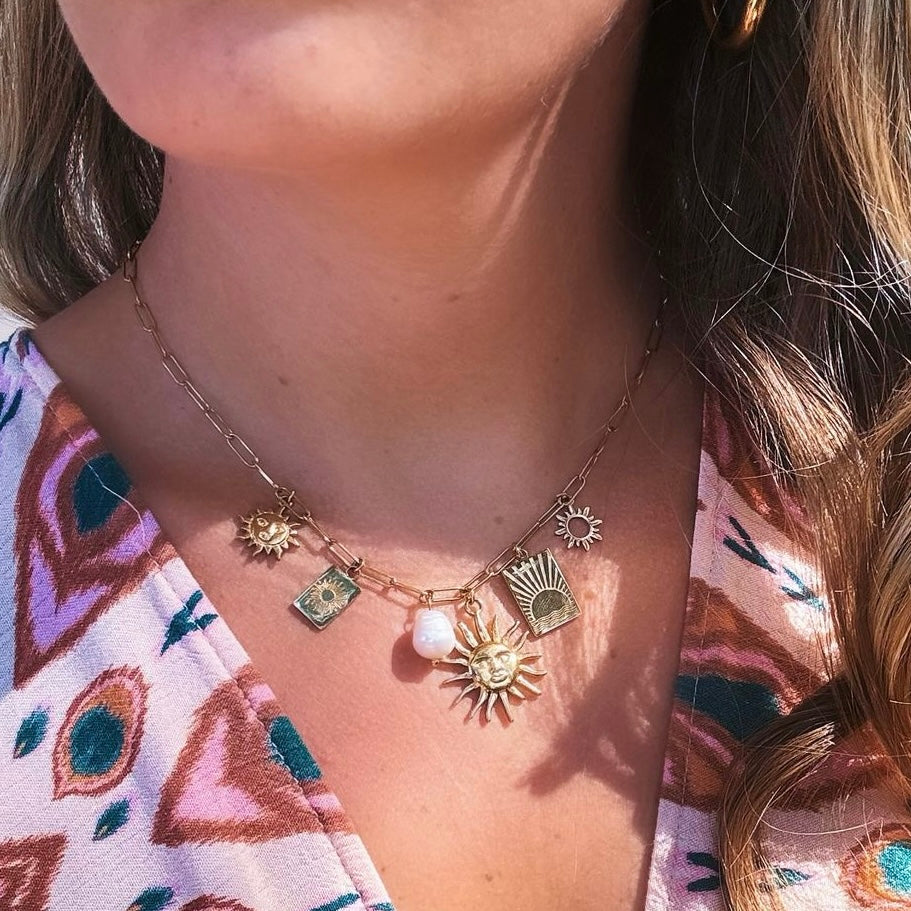 Chasing The Sun Chunky Charm Necklace