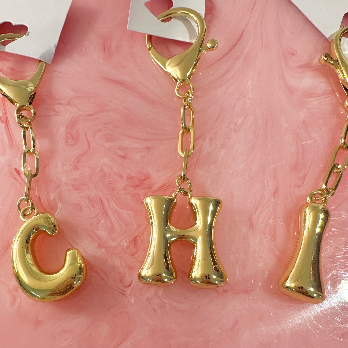 Gold Bubble Letter Bagcharm/Keyring