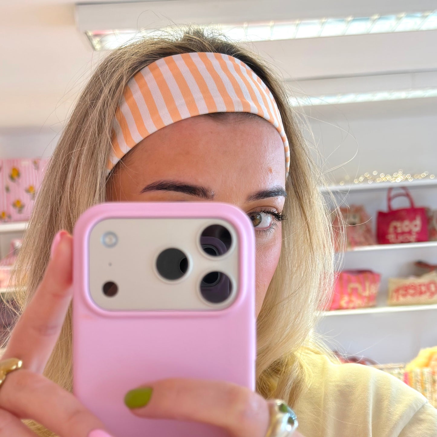 Orange & White Stripe Headband