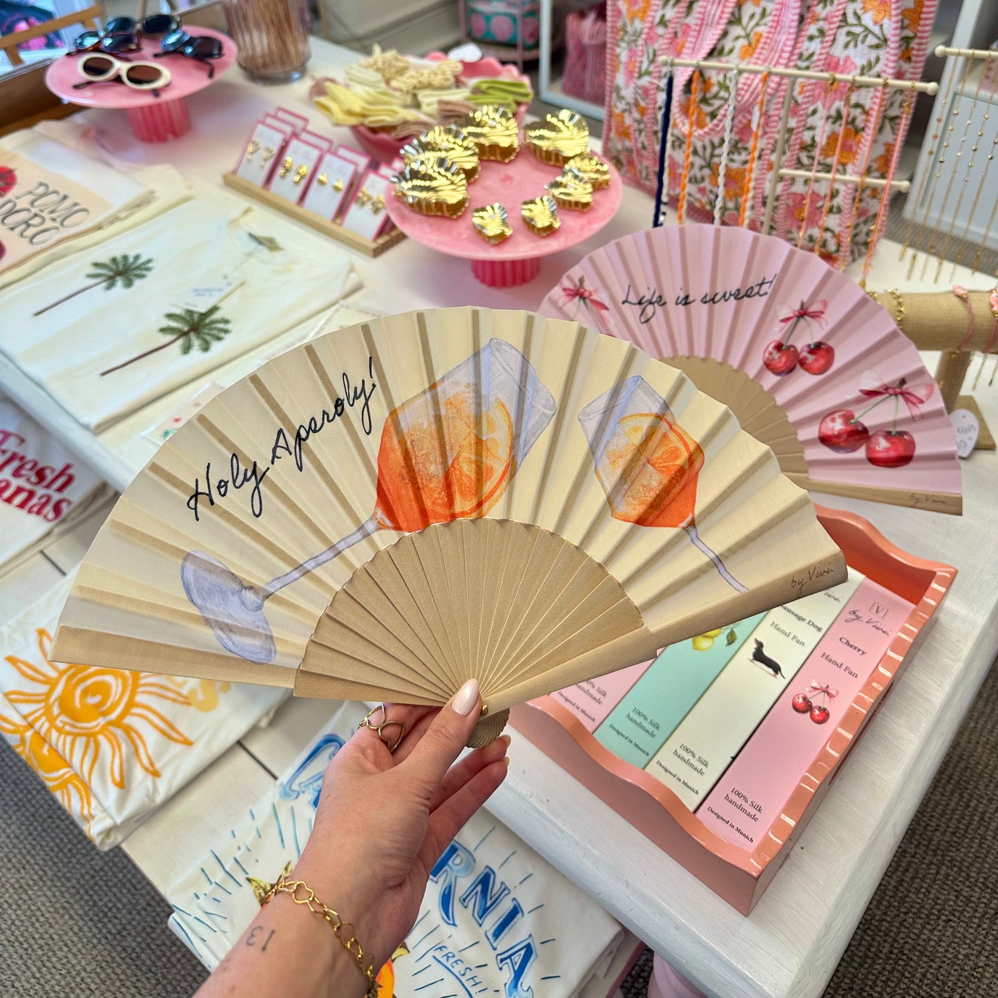 100% Silk Printed Fan (4 designs)