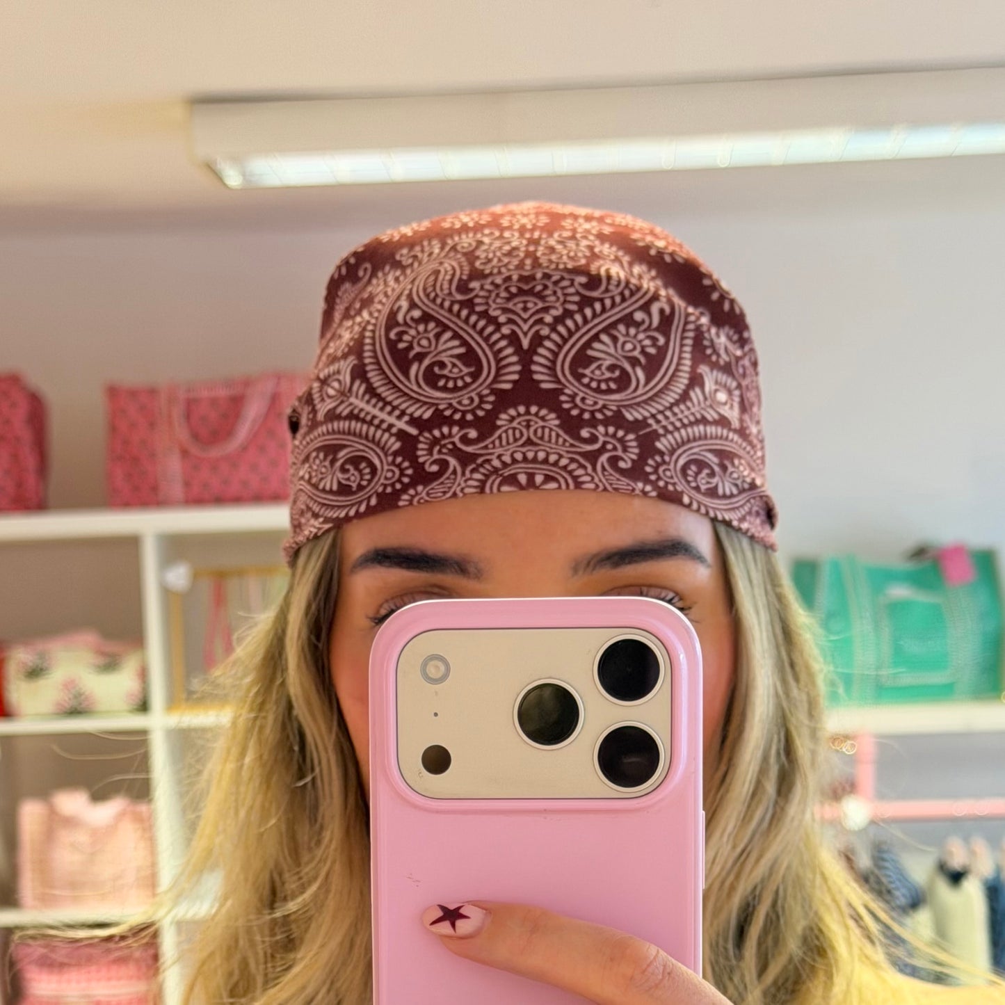 Paisley Burgundy Print Bandana Scarf