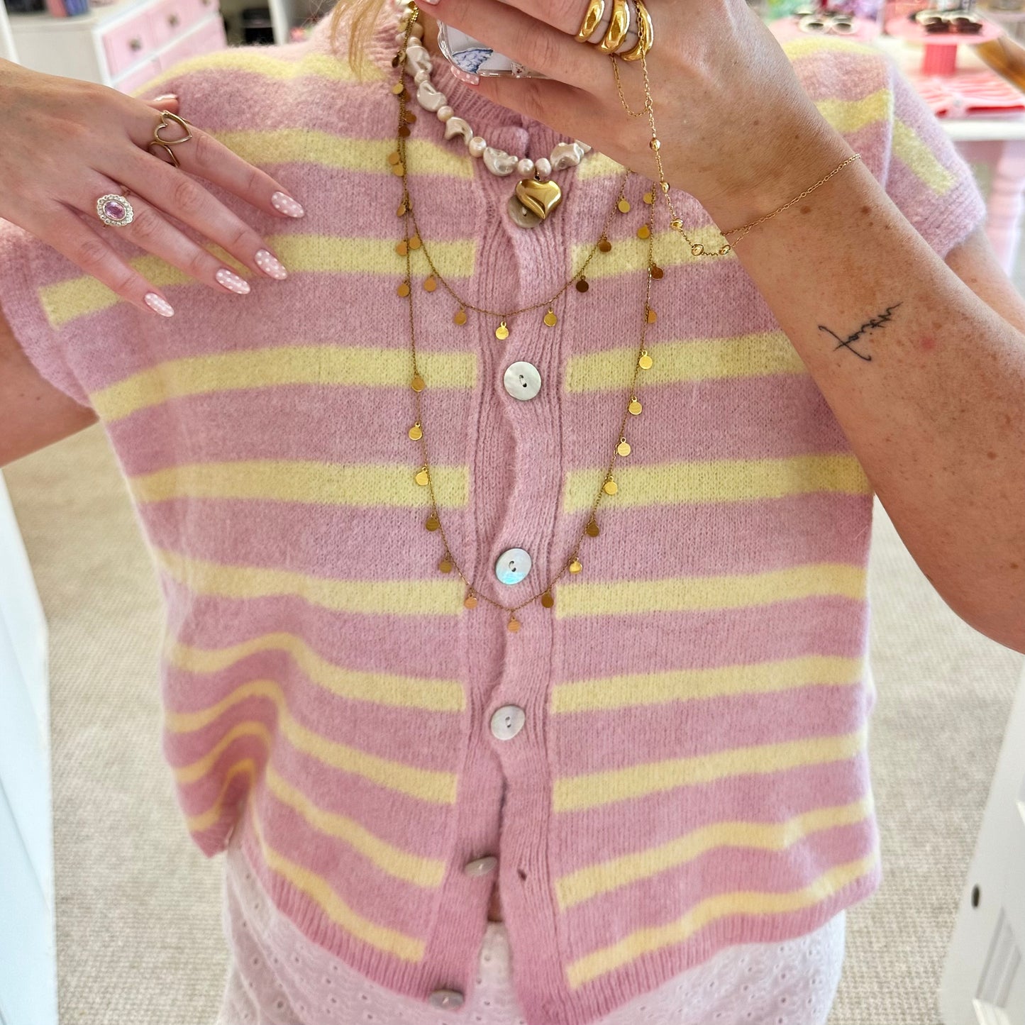 Stripe Sleeveless Button Up Vest (3 Colourways)