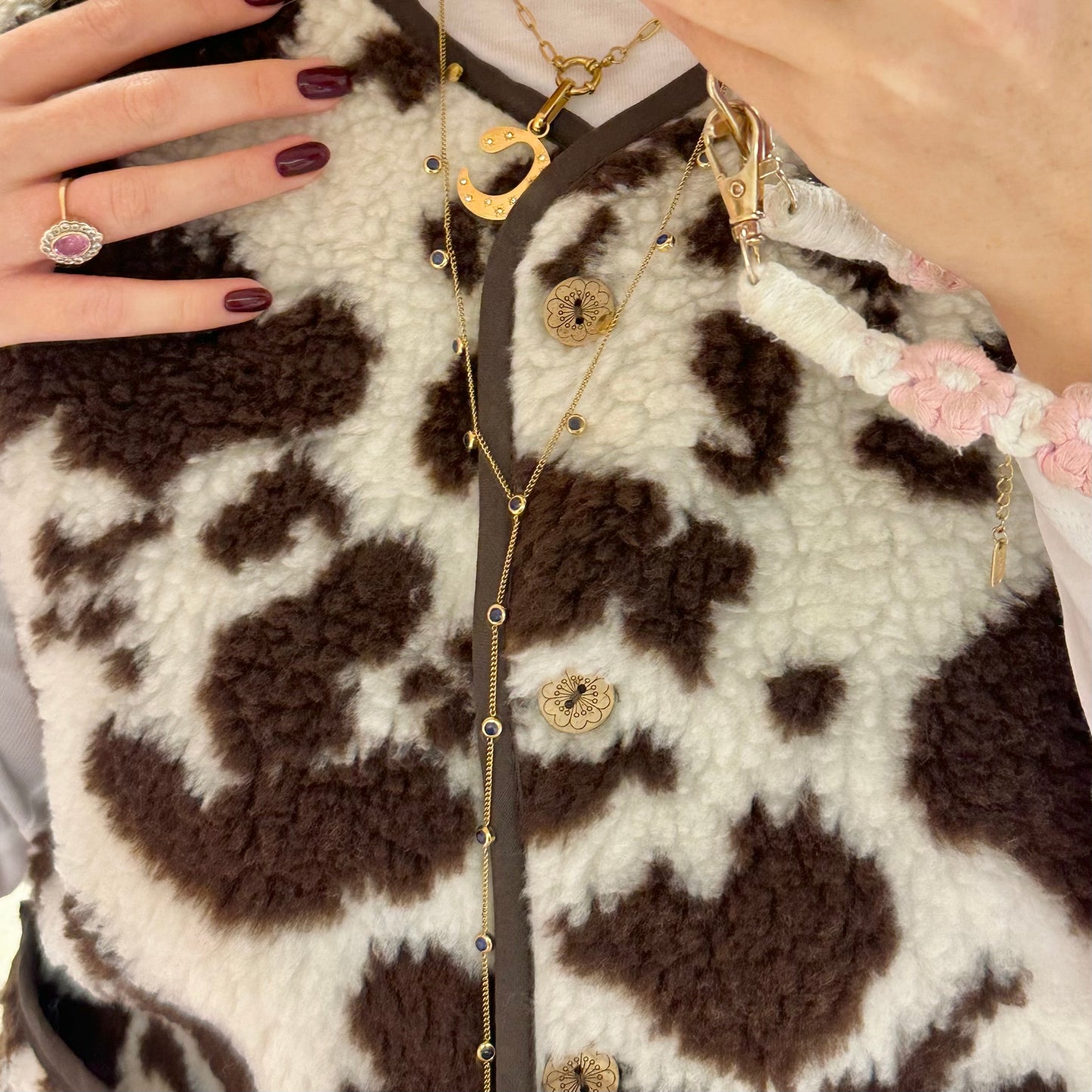 Cow Print Sleeveless Faux Fur Vest ✨