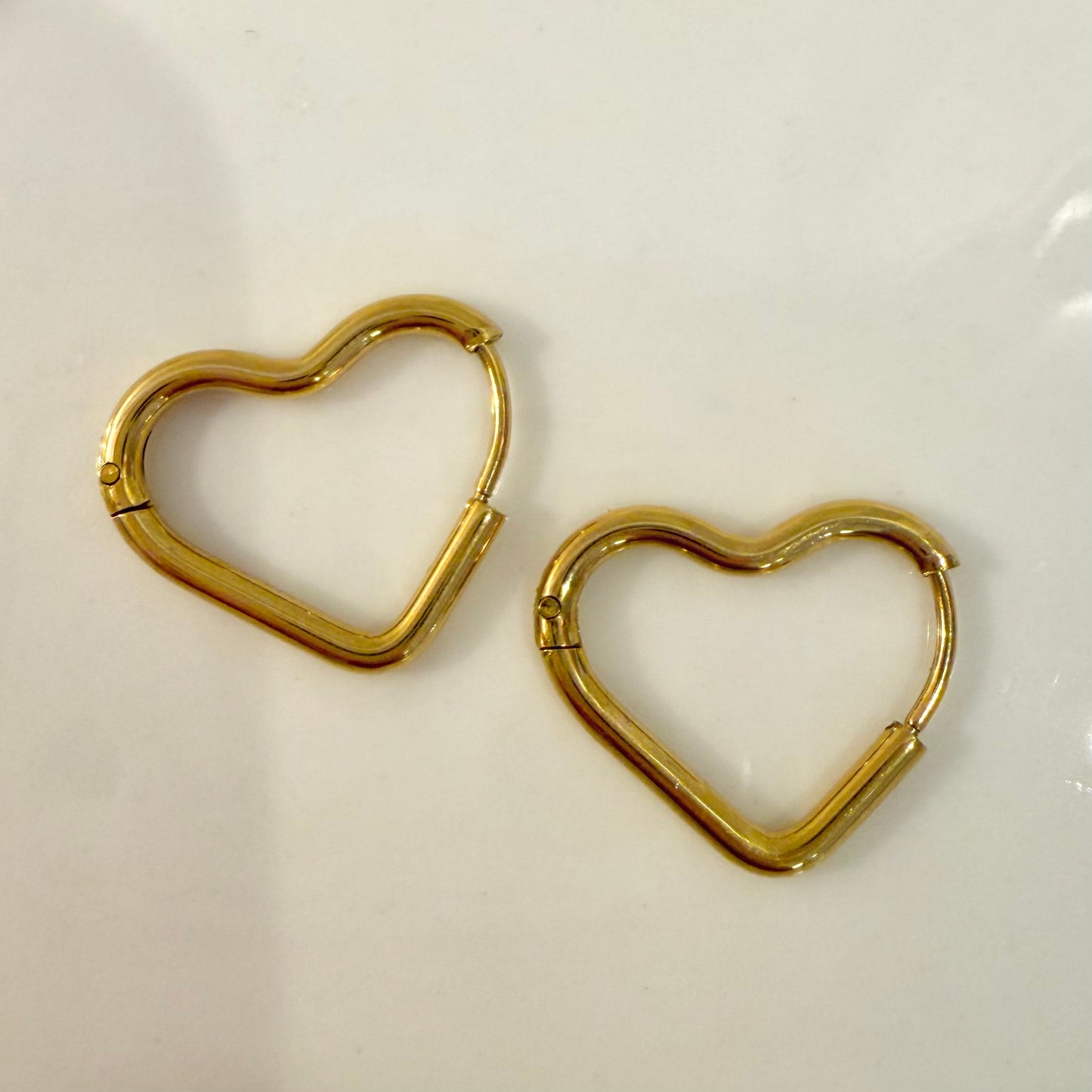 Mini Waterproof Heart Shape Hoop Earrings
