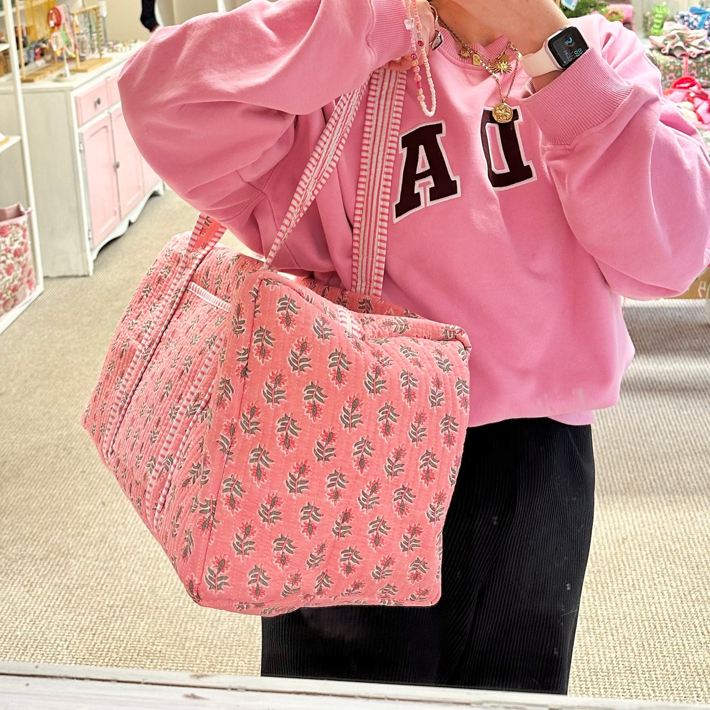 Quilted Cotton Weekend/Duffel Bag (2 colour ways)