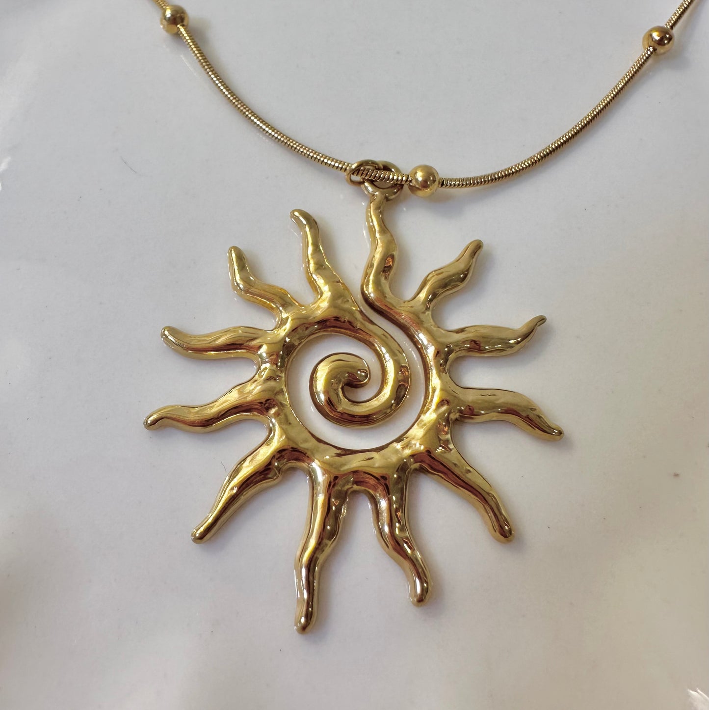 Sunny Sunshine Spiral Pendant Necklace