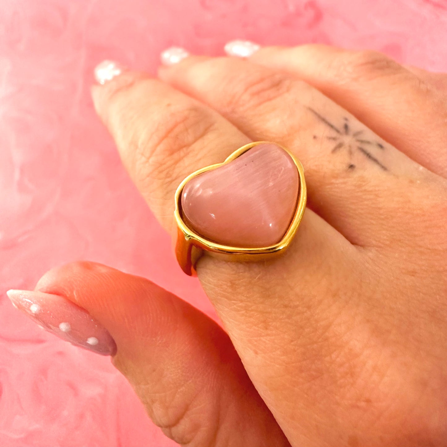 Super Chunky Pink Heart Ring
