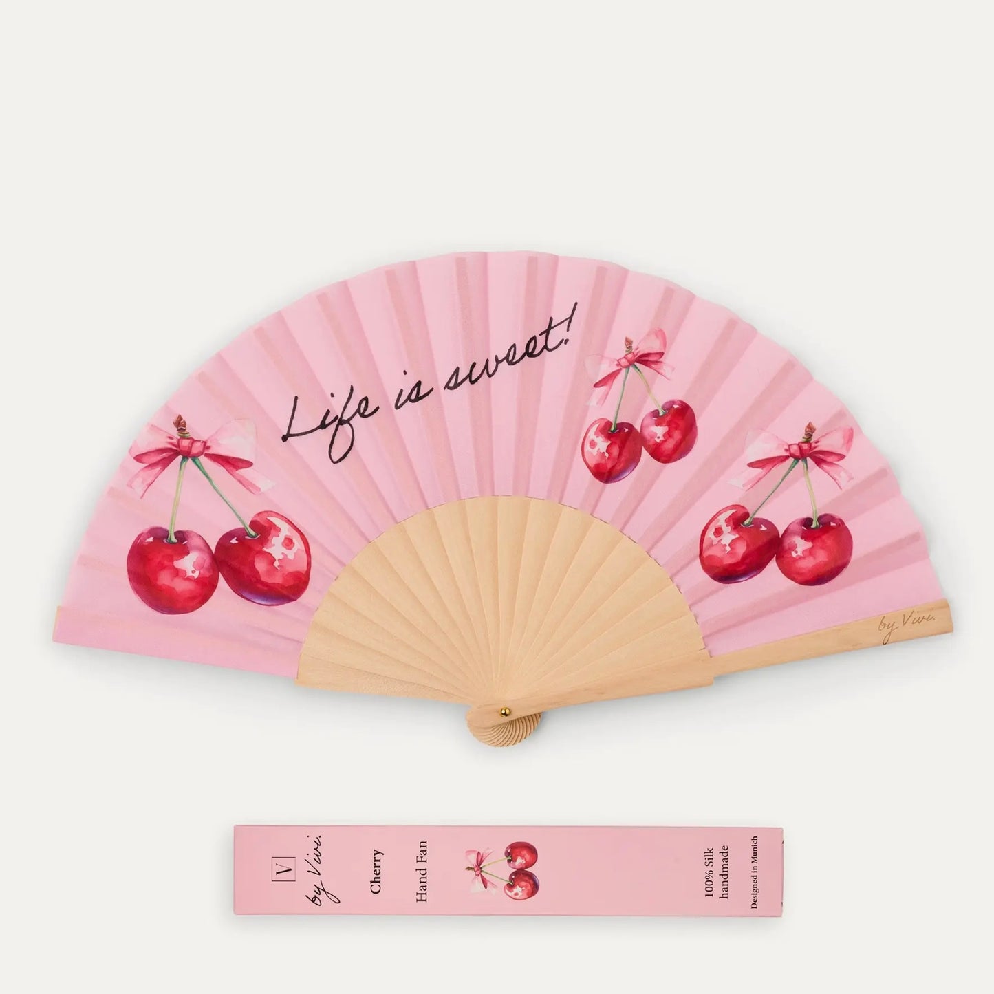 đ âLife Is Sweetâ Cherry Silk Fan