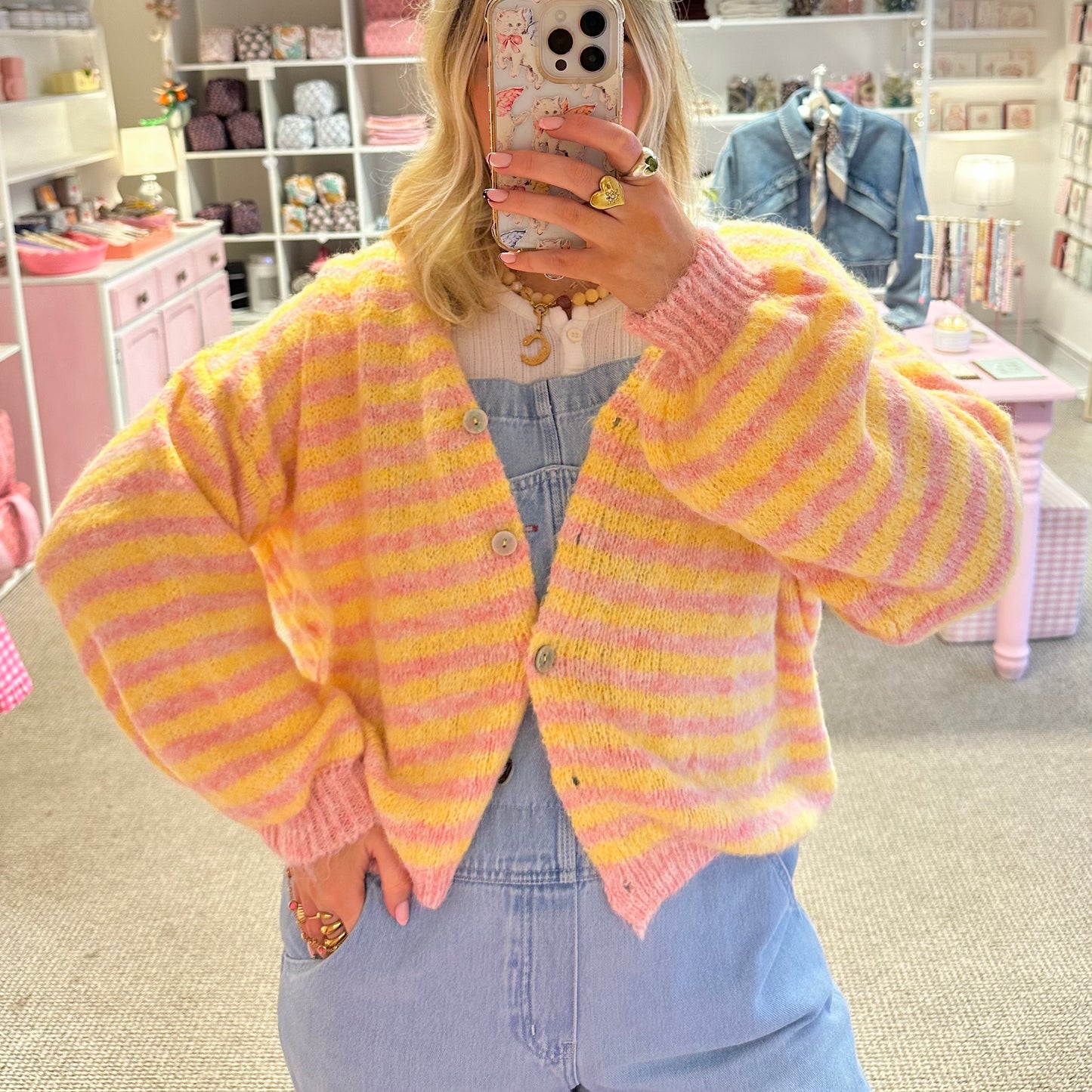 Super Soft Yellow & Pink Cardigan 💛
