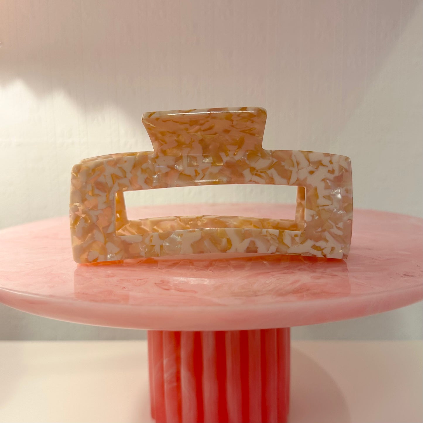 Pink & Beige Marble XL Claw Clip