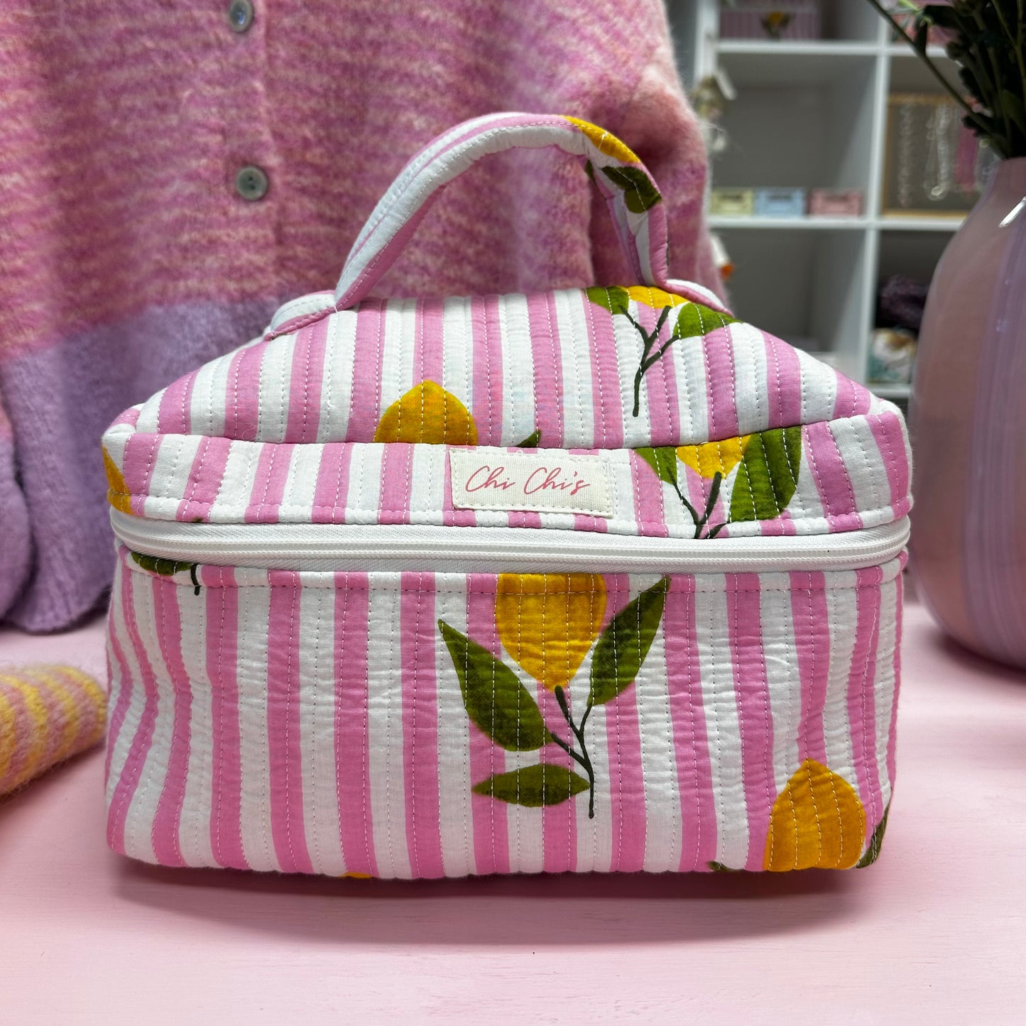🍋💖 Pink & Lemon Extra Large Washbag
