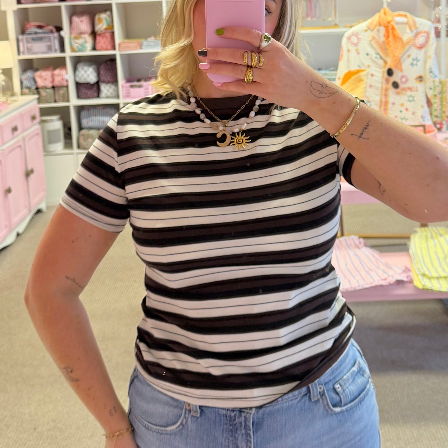 90’s Style Striped Baby Tees (4 colourways)