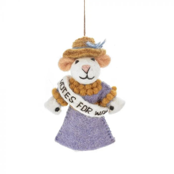 Votes For Women Suffragette Felt Hanging Mouse