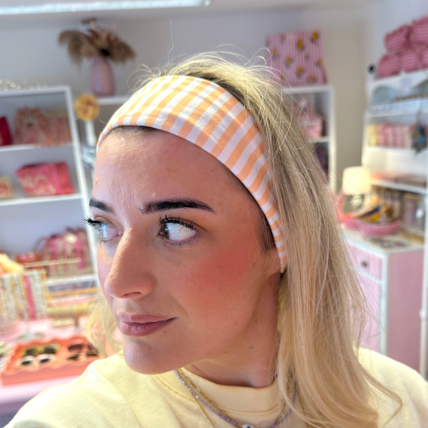 Orange & White Stripe Headband