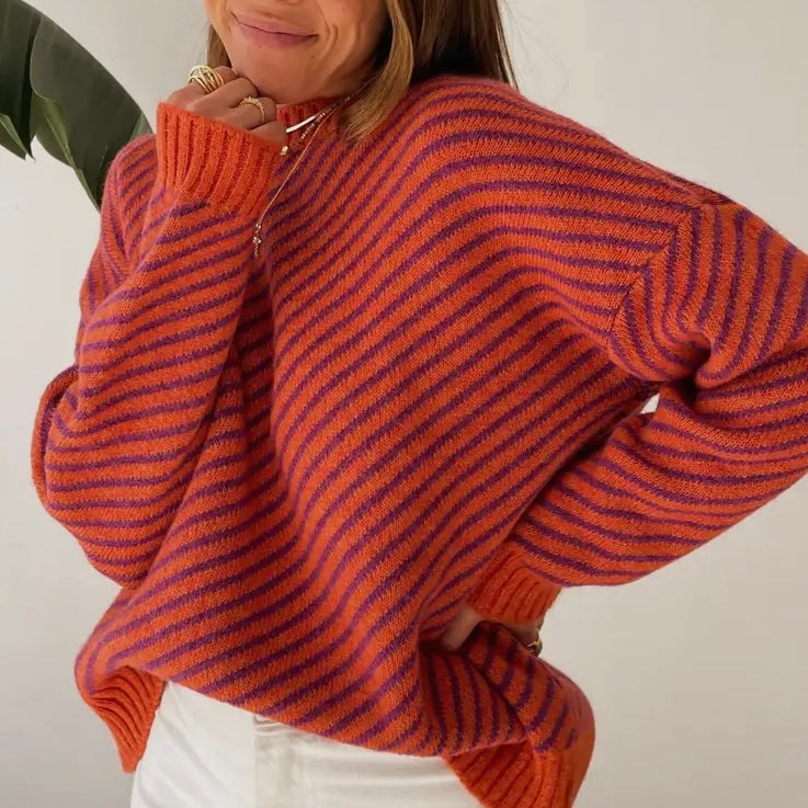 Orange & Purple Stripe Jumper