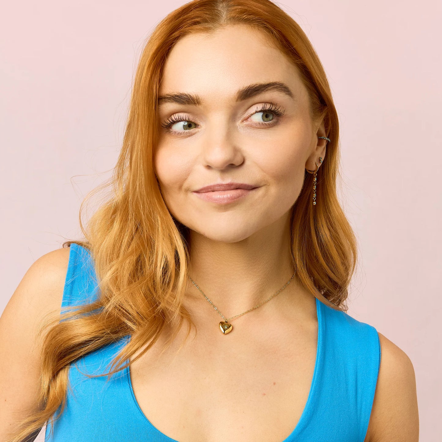 Bijoux De Mimi 'Megan' Turqouise Gold Heart Pendant Necklace