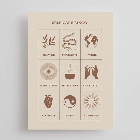 ‘Self-Care Bingo’ Affirmation Postcard
