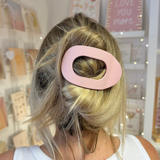 Matte Pink Flat Claw Clip