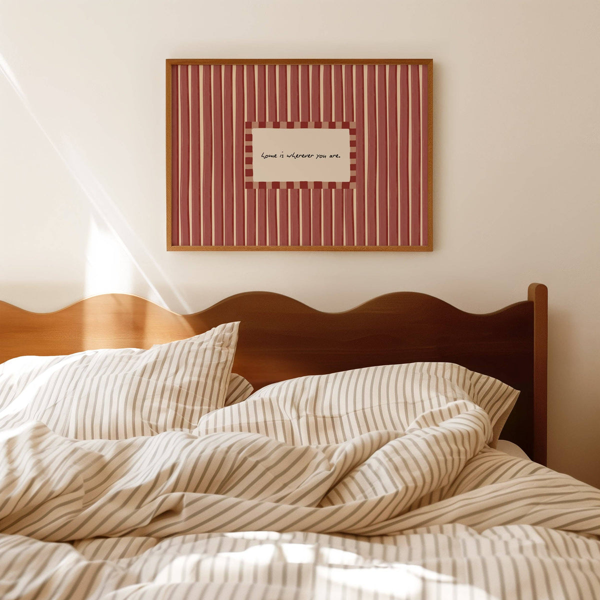'Home Is Wherever You Are Print' Pink A4 Print