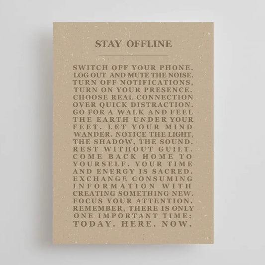 ‘Stay Offline’ Affirmation Postcard