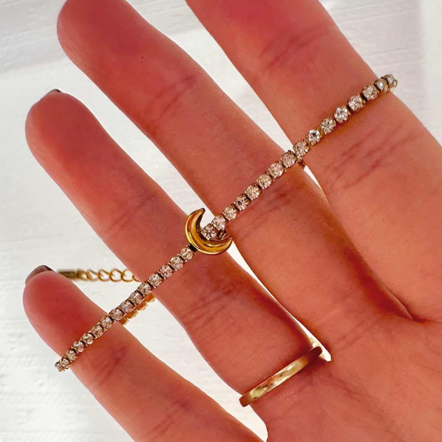 Super Sparkly Diamanté Moon Bracelet