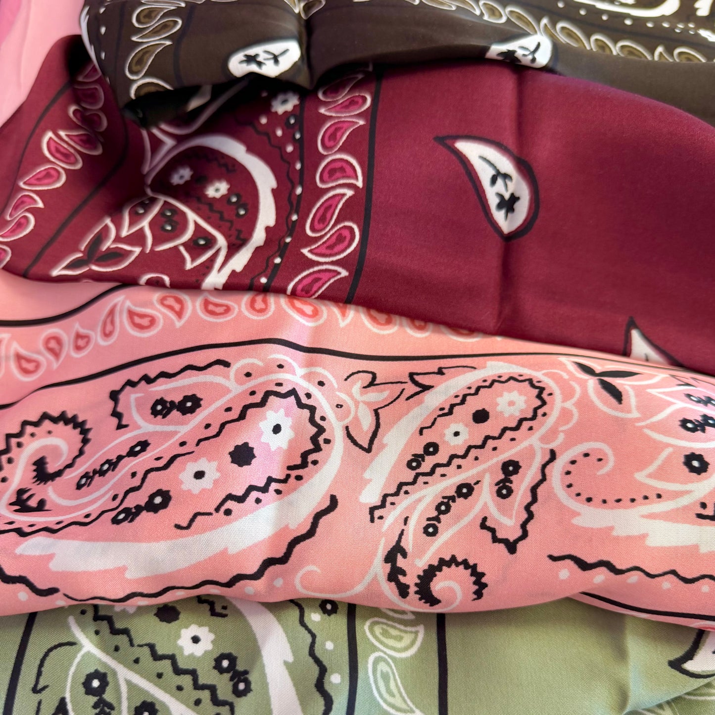 Large Silk Paisley Print Scarves (4 colourways)