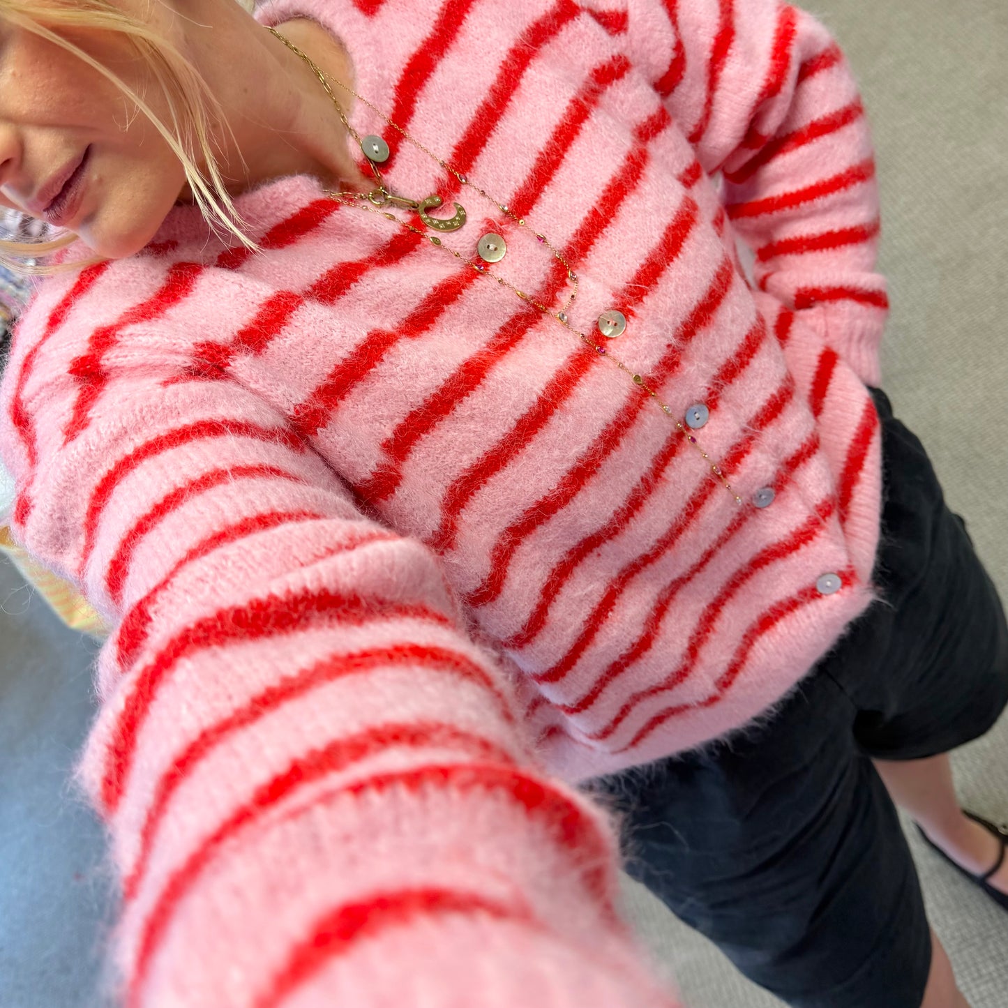 Pink & Red Stripe Super Soft Cardigan