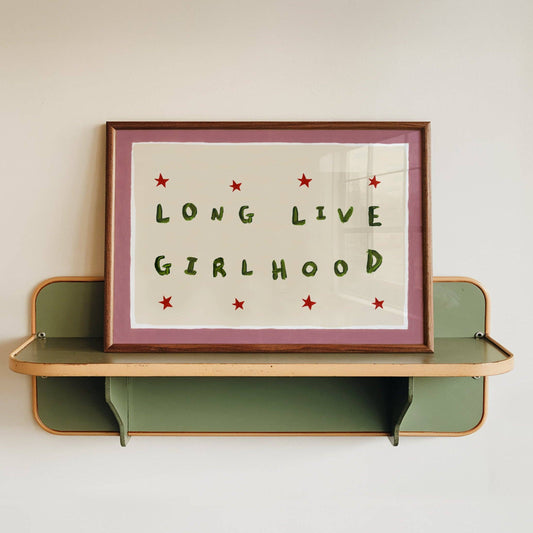 'Long Live Girlhood'  Pink & Green A4 Print