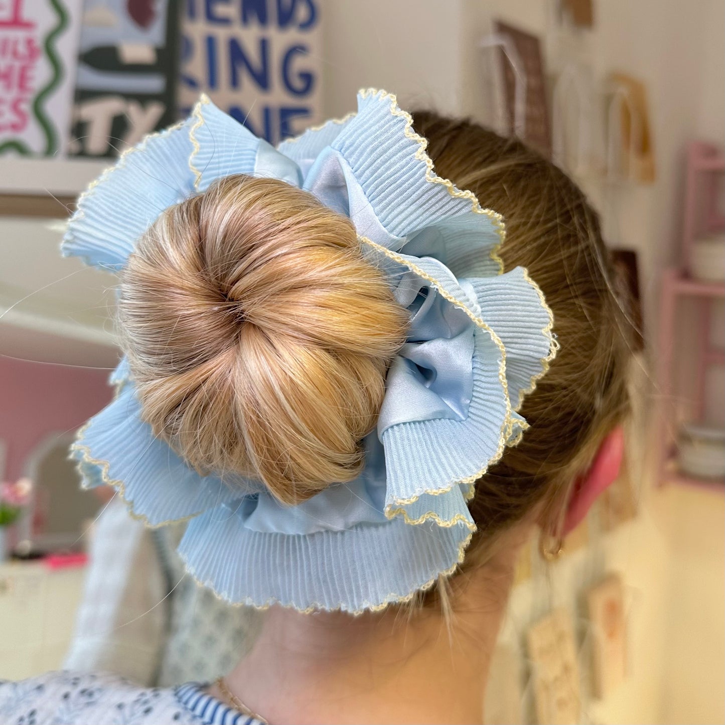 Silk Baby Blue Oversize Scrunchie