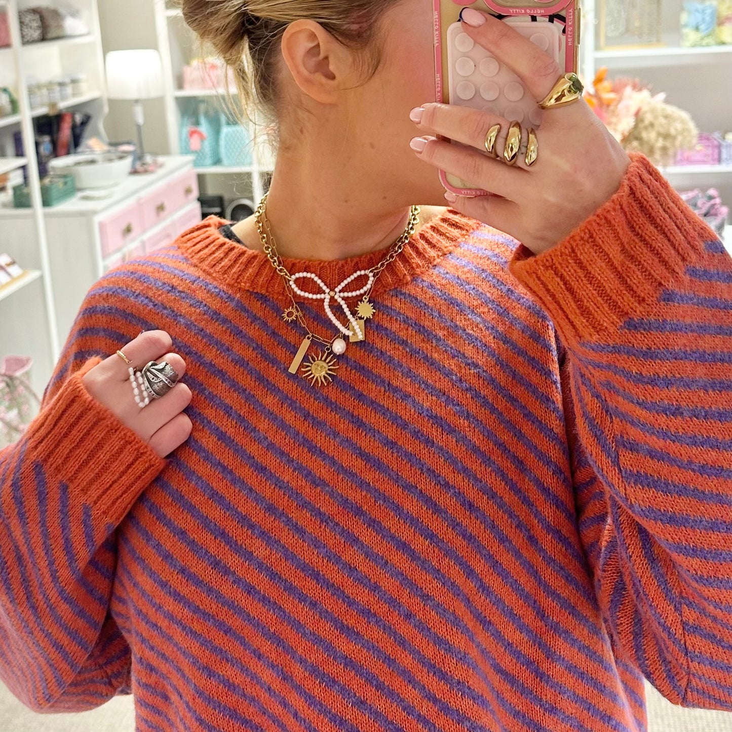 Orange & Purple Stripe Jumper