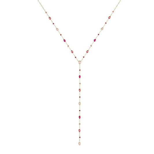 Bijoux De Mimi 'Araminta' Pink Gold Droplet Necklace