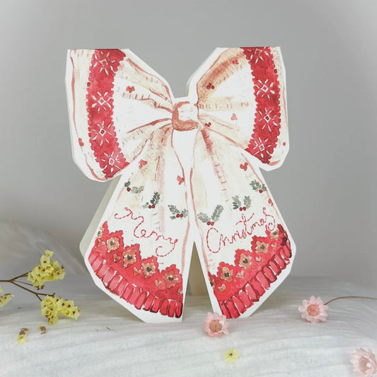 Red Bow Christmas Greeting Card